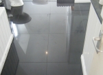 Black porcelain bathroom floor tiling Fullham