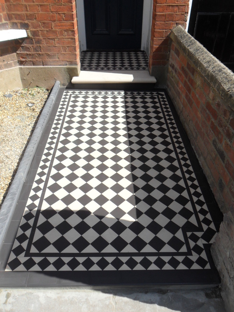 Checkerboard Victorian pathway Hertfordshire